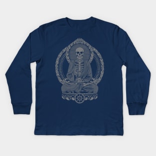 Starving Buddha Charcoal Kids Long Sleeve T-Shirt